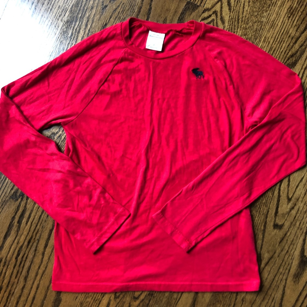 Abercrombie Kids Boys Red LS Shirt, Like New L/XL